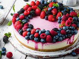 New York cheesecake fredda con frutti di bosco