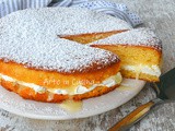 Pan di spagna con crema pasticcera e panna