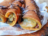 Pancake al caffè cannoli alla crema e nutella