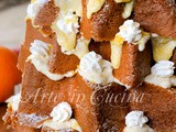 Pandoro farcito con crema pasticcera e panna all’arancia