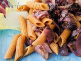 Penne con radicchio e belga ricetta primo facile e veloce