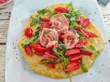 Pizza 5 minuti in padella crudo pomodorini e rucola