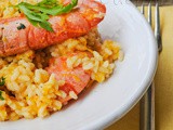 Risotto allo spumante con zucca e gamberoni