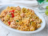 Risotto con scarola e salsiccia