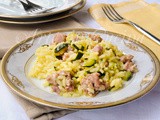 Risotto con zucchine salsiccia e zafferano anche bimby