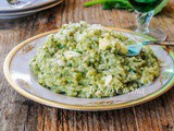 Risotto spinaci e formaggio cremoso e veloce