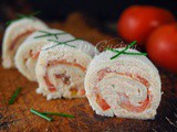 Rotolini con mousse di tonno e pomodori freddi