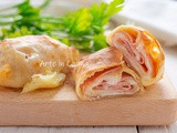 Rotolini con sfoglia senza burro mortadella e provola