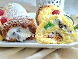 Rotolini di pandoro alla cassata siciliana
