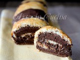 Rotolo bicolore di pasta biscotto con nocciolata