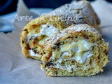Rotolo con cioccolato alla crema pasticcera e panna