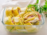 Rotolo di crepes alle zucchine con prosciutto e provola