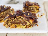 Rotolo di frolla al bacio con nutella e nocciole