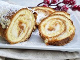 Rotolo di pandoro con marmellata e mascarpone