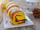 Rotolo pandoro nutella e crema pasticcera