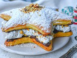 Stella di sfoglia nutella e nocciole con stracciatella dolce veloce