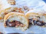 Strudel di sfoglia cioccolato e noci ricetta veloce