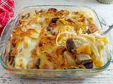 Tagliatelle con verdure in bianco al forno