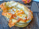 Teglia di pesche e crema dolce veloce