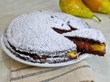 Torta crema al cioccolato e pere