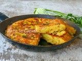 Torta di pane e prosciutto in padella