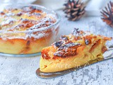 Torta di panettone e crema pasticcera al forno