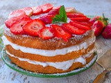 Torta fragole e crema al latte con ricotta