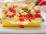 Torta mimosa fragole e crema