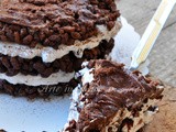 Torta riso soffiato cioccolato nutella e panna