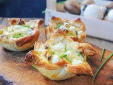 Tortini di sfoglia formaggio e funghi ricetta veloce