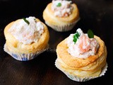 Vol au vent ripieni salmone e ricotta antipasto