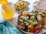 Celebrating Memorial Day with Stoli Vodka! Grilled Honey Orange Chicken Skewers w/ Cucumber-Orange-Cilantro Salsa | Honey Orange Blossom Cocktails