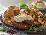 Indian Burgers with Curry Cilantro Slaw & Peanut Satay Yogurt Sauce