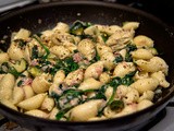 Parmesan Garlic Shells with Spinach, Zucchini and Ham