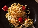 Summer Veggie Pasta with Roasted Garlic, Tomatoes, Zucchini & Corn