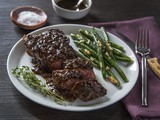 Truffle Steak Au Poivre + Cheesy Truffle Potato Stacks