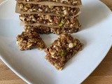 Chewy vegan no bake nut bars