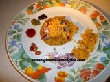Khasta Kachori (lentil filled pastry topped with onions and chutney)