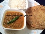 Mung beans, Plain rice and Triangle parathas