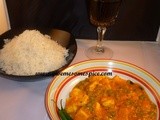 Mutter paneer and rice