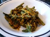 Okra (ladies finger) Curry in a jiffy.....Bhinda nu shak