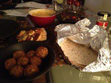 Quick falafel, halloumi and vegetable wraps