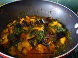 Review post – Frozen Fenugreek and fresh Aubergine curry (methi ringna nu shak)