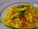 White Cabbage and fresh Green chillies Salad (sambharo)