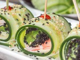 Asian Cucumber Rolls with Shrimp, Avocado and Wasabi Aioli {gf, df}