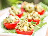 Avocado Pesto Stuffed Tomatoes {Gluten-Free, Dairy-Free}