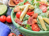 Blt Pasta Salad with Creamy Spicy Avocado Sauce