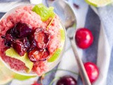 Boozy Peach Lime Italian Ice with Tipsy Cherries {gf, Vegan, Refined Sugar Free}