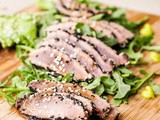 Sesame Crusted Seared Ahi Tuna with Asian Sauce {Gluten-Free, Dairy-Free}