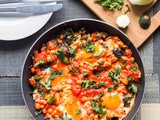 Shakshuka with Eggs, Tomatoes and Chickpeas {gf, df}